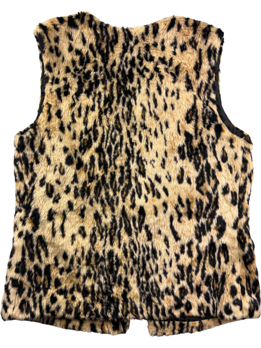 BPC Selection Faux Fur Leopard Vest - M - Think Vintage