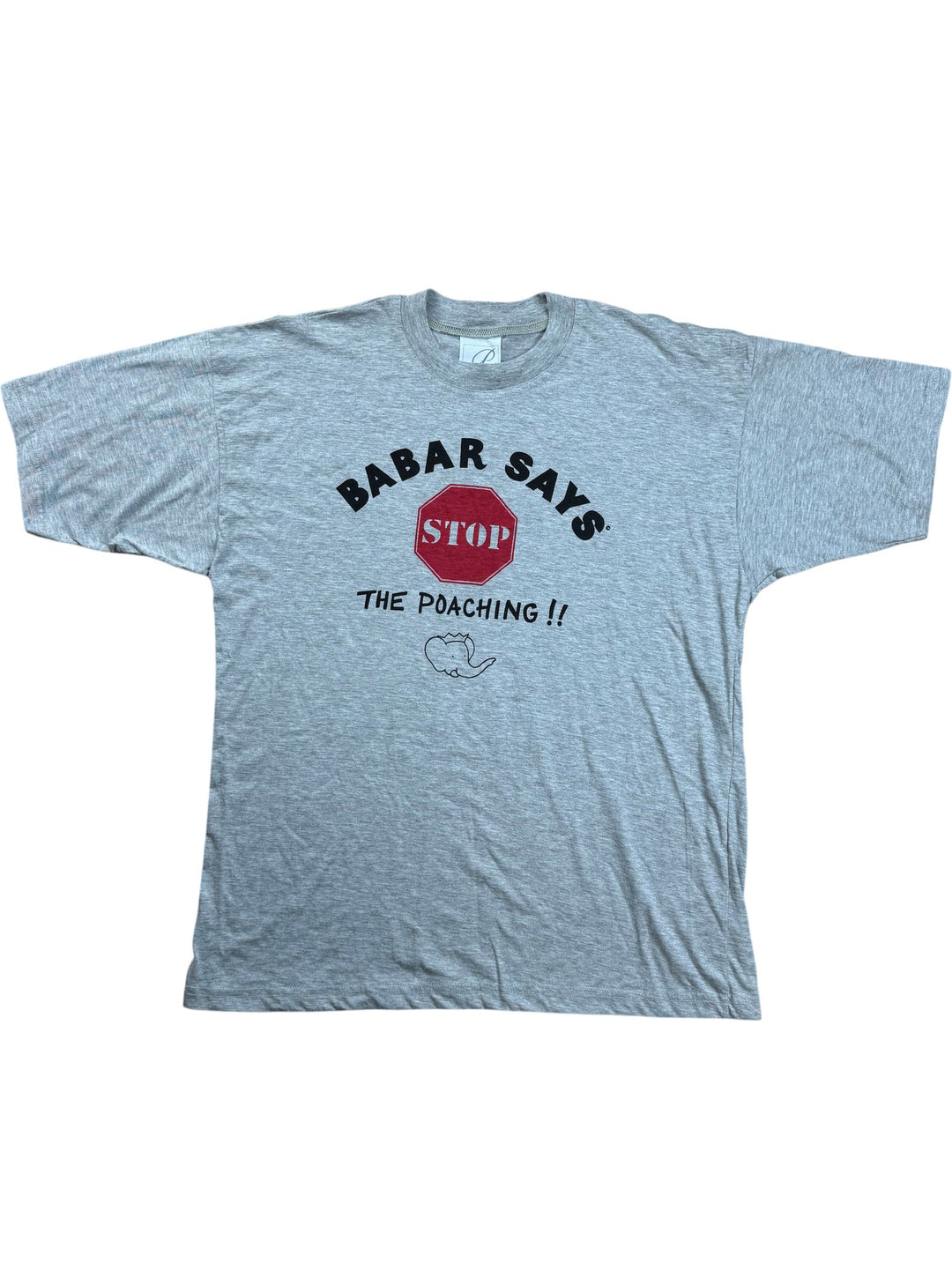 Babar Stop The Poaching Graphic T-Shirt - XL - Think Vintage ltd