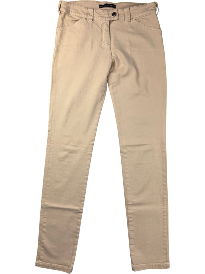 Balenciaga Beige Straight Leg Jeans - M - Think Vintage ltd