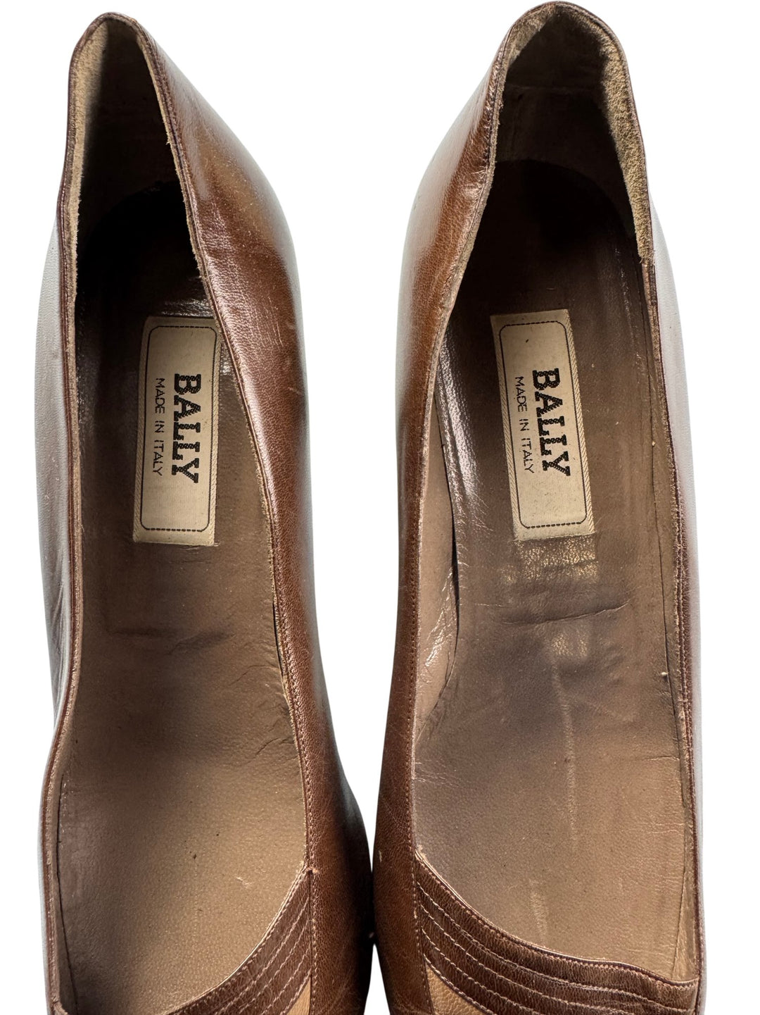 Bally Italian Brown Leather Flats - 7.5 - Think Vintage ltd