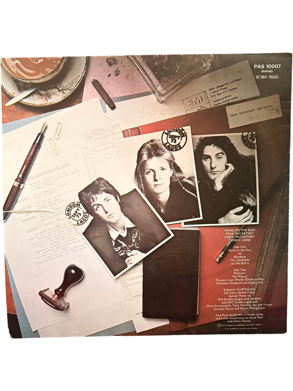 Band On The Run Vinyl Record - Fair - Think Vintage ltd