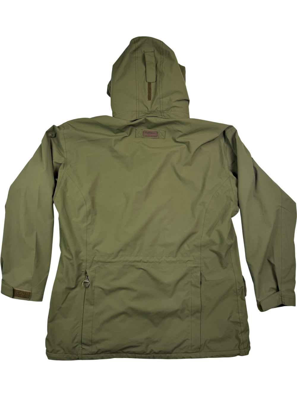 Barbour Green Hooded Rain Coat - L - Think Vintage