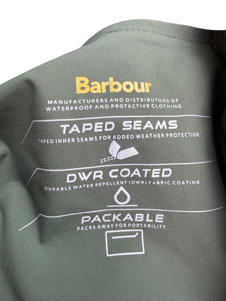 Barbour Green Hooded Rain Coat - L - Think Vintage