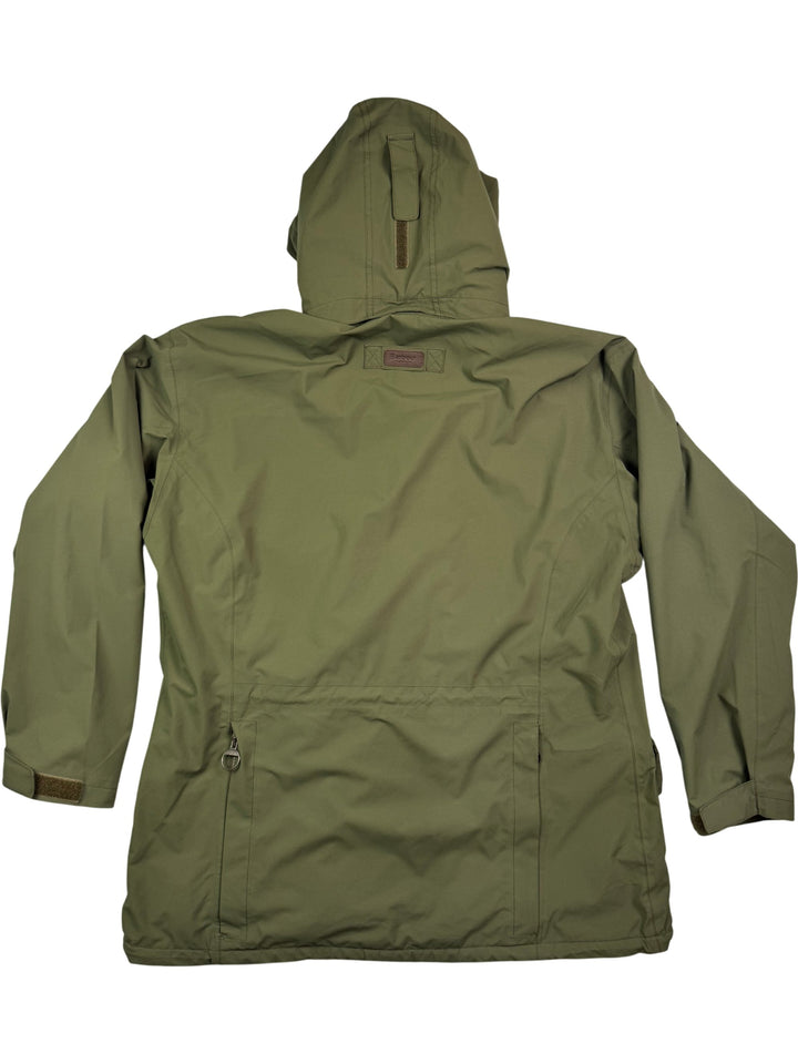 Barbour Green Hooded Rain Coat - L - Think Vintage Online Ltd
