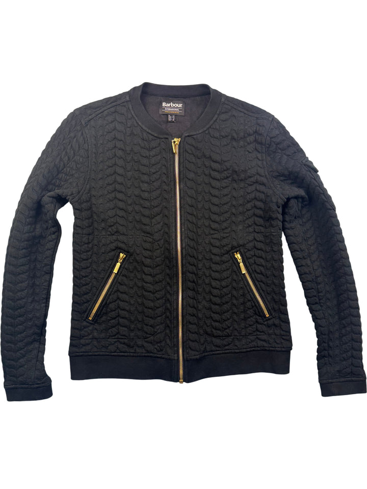Barbour International Black Quilted Jacket - M - Think Vintage ltd