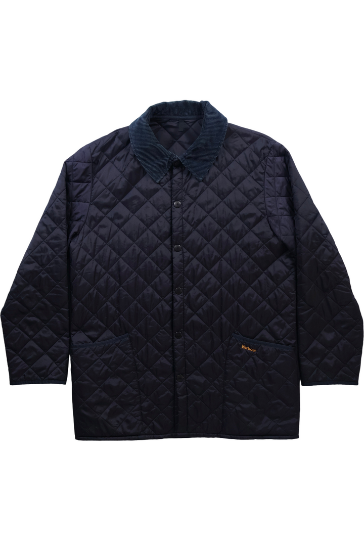 Barbour Quilted Jacket with Corduroy Collar - XL - Think Vintage