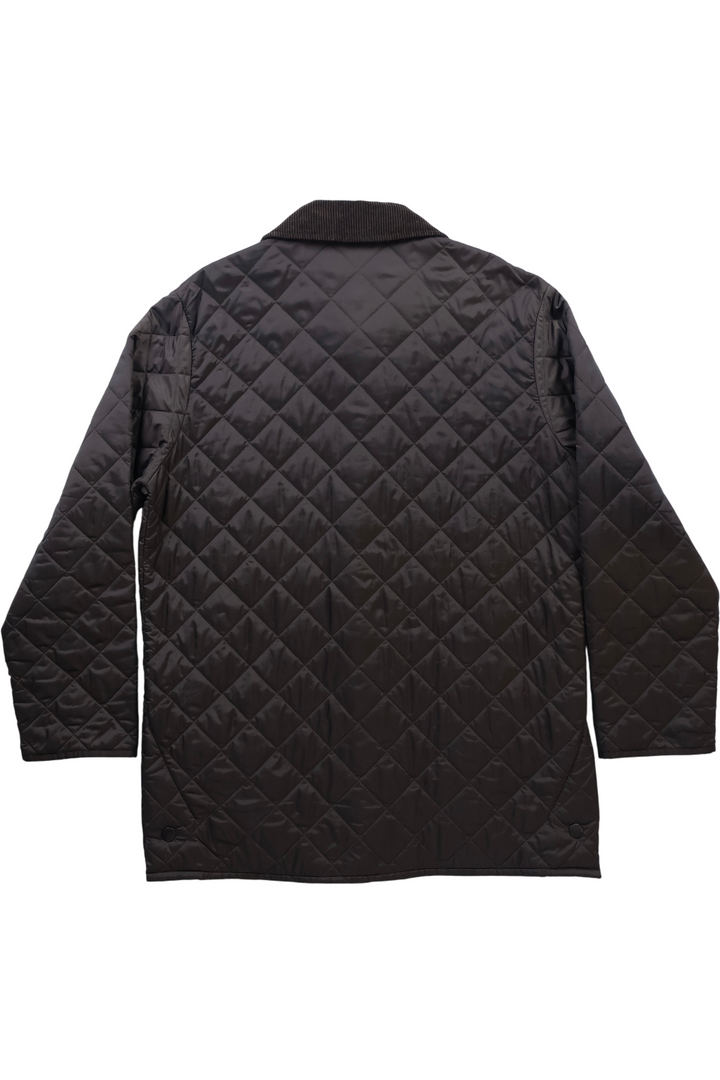 Barbour Quilted Jacket with Corduroy Collar - XL - Think Vintage