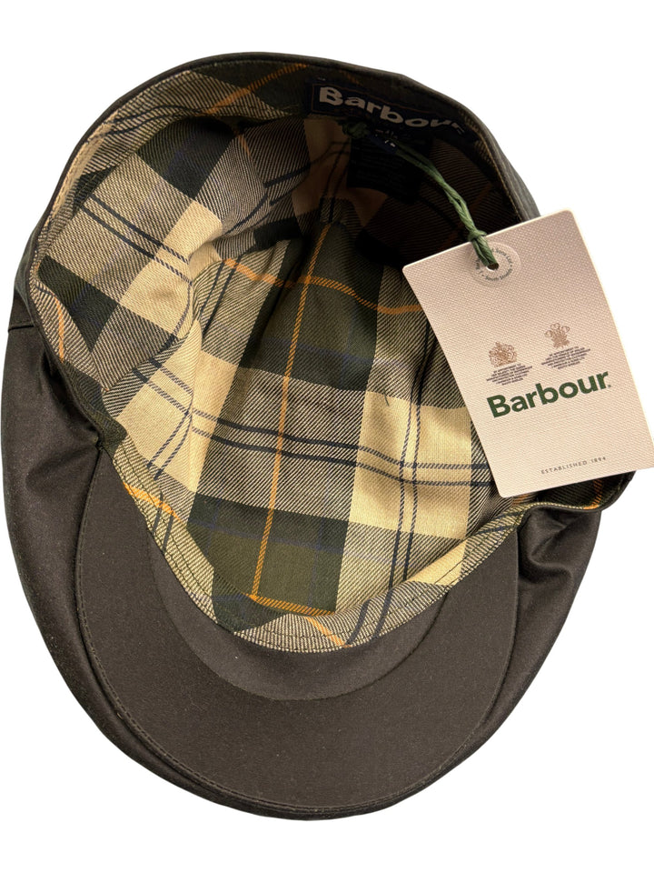 Barbour Waxed Cotton Flat Cap - Think Vintage ltd