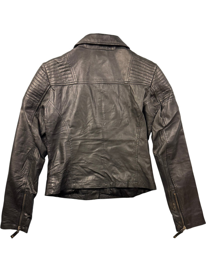 Barneys Originals Leather Bomber Jacket - S - Think Vintage ltd