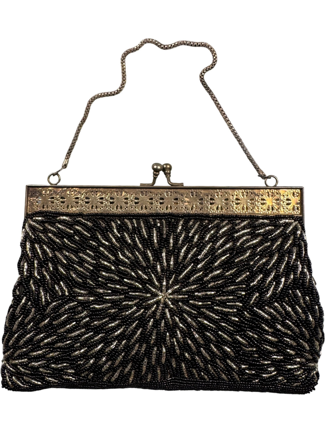 Beaded Evening Bag with Chain Strap - Think Vintage Online Ltd