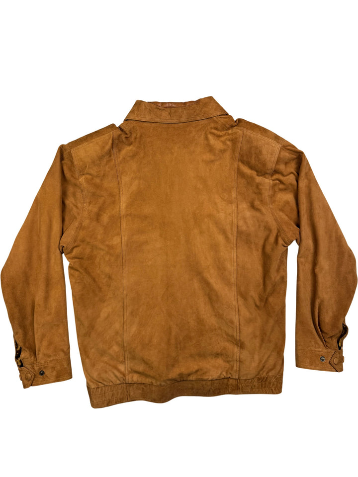 Bee G Brown Suede Leather Jacket - XL - Think Vintage