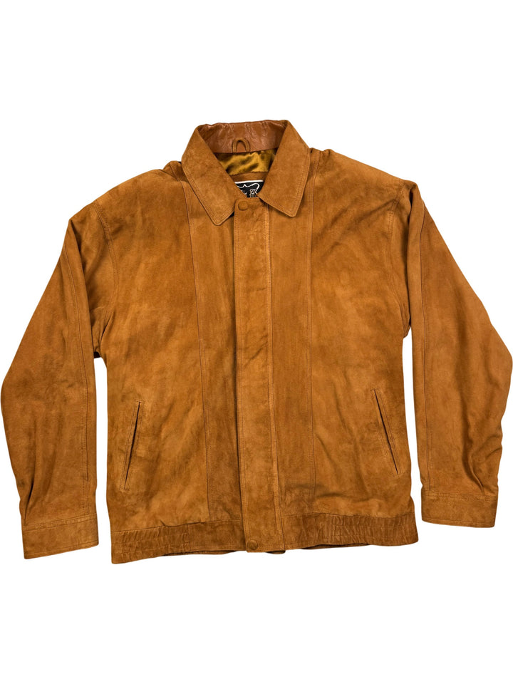 Bee G Brown Suede Leather Jacket - XL - Think Vintage Online Ltd