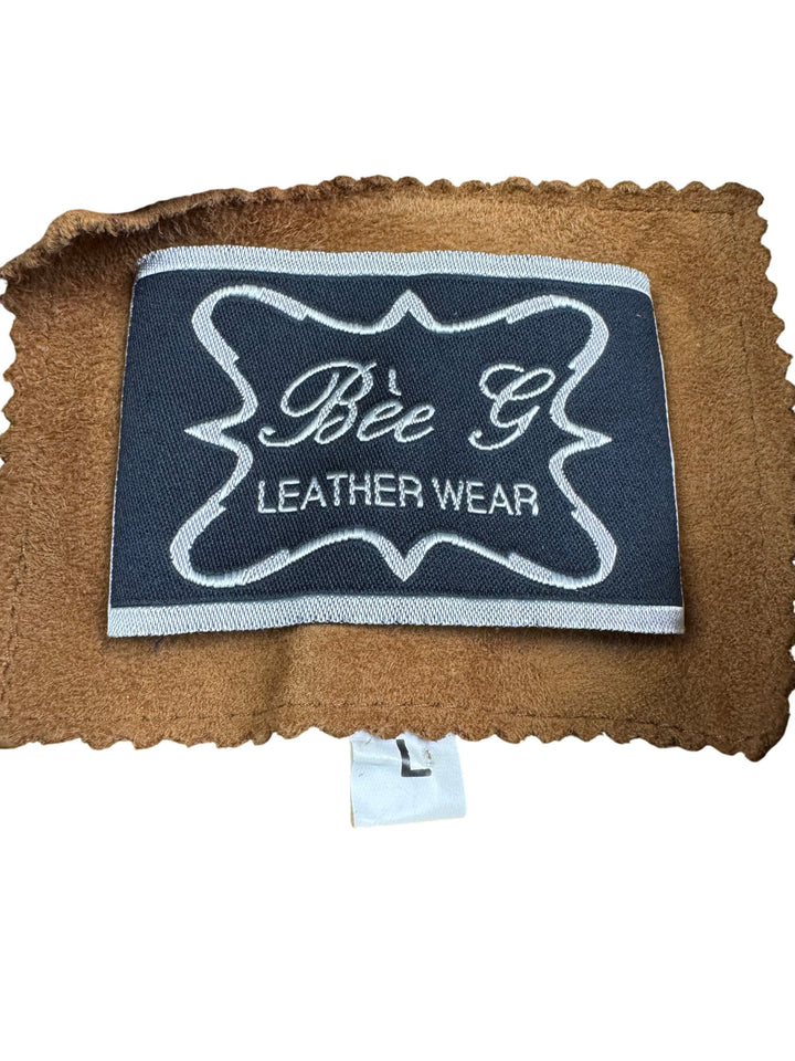 Bee G Brown Suede Leather Jacket - XL - Think Vintage ltd