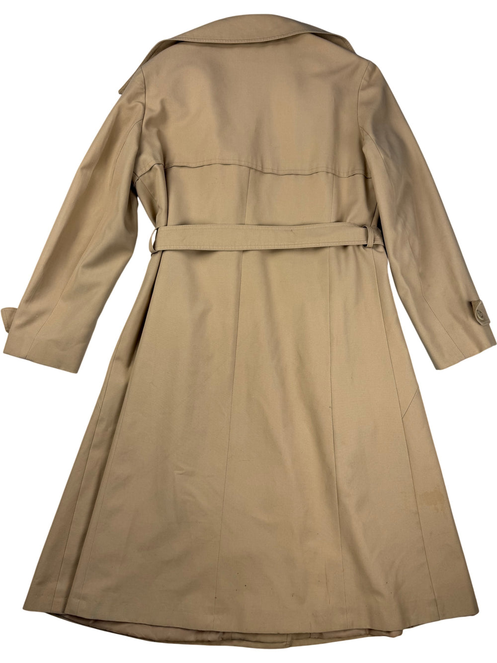 Beige Double Breasted Trench Coat - M - Think Vintage