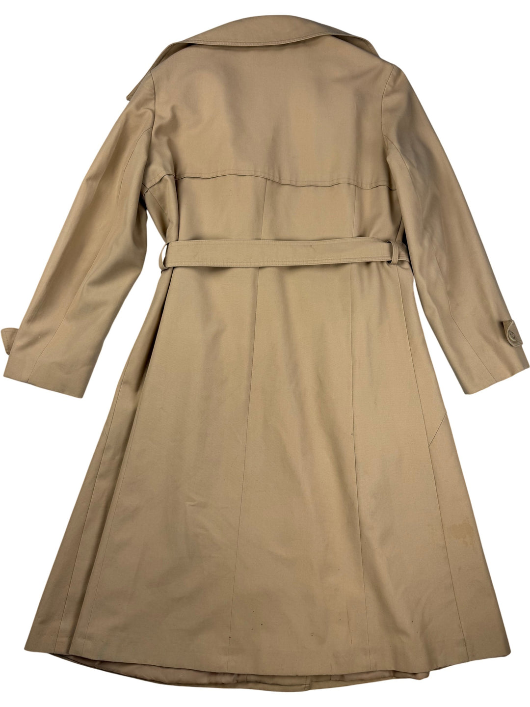 Beige Double Breasted Trench Coat - M - Think Vintage