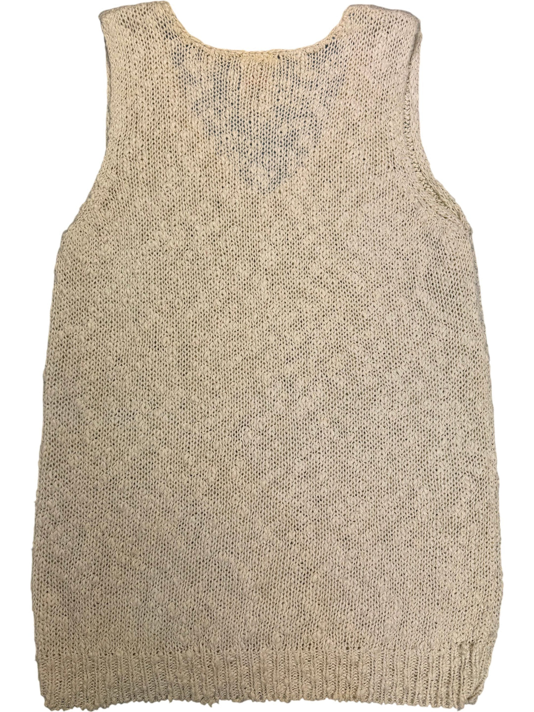 Beige Knit Tank Top - S - Think Vintage