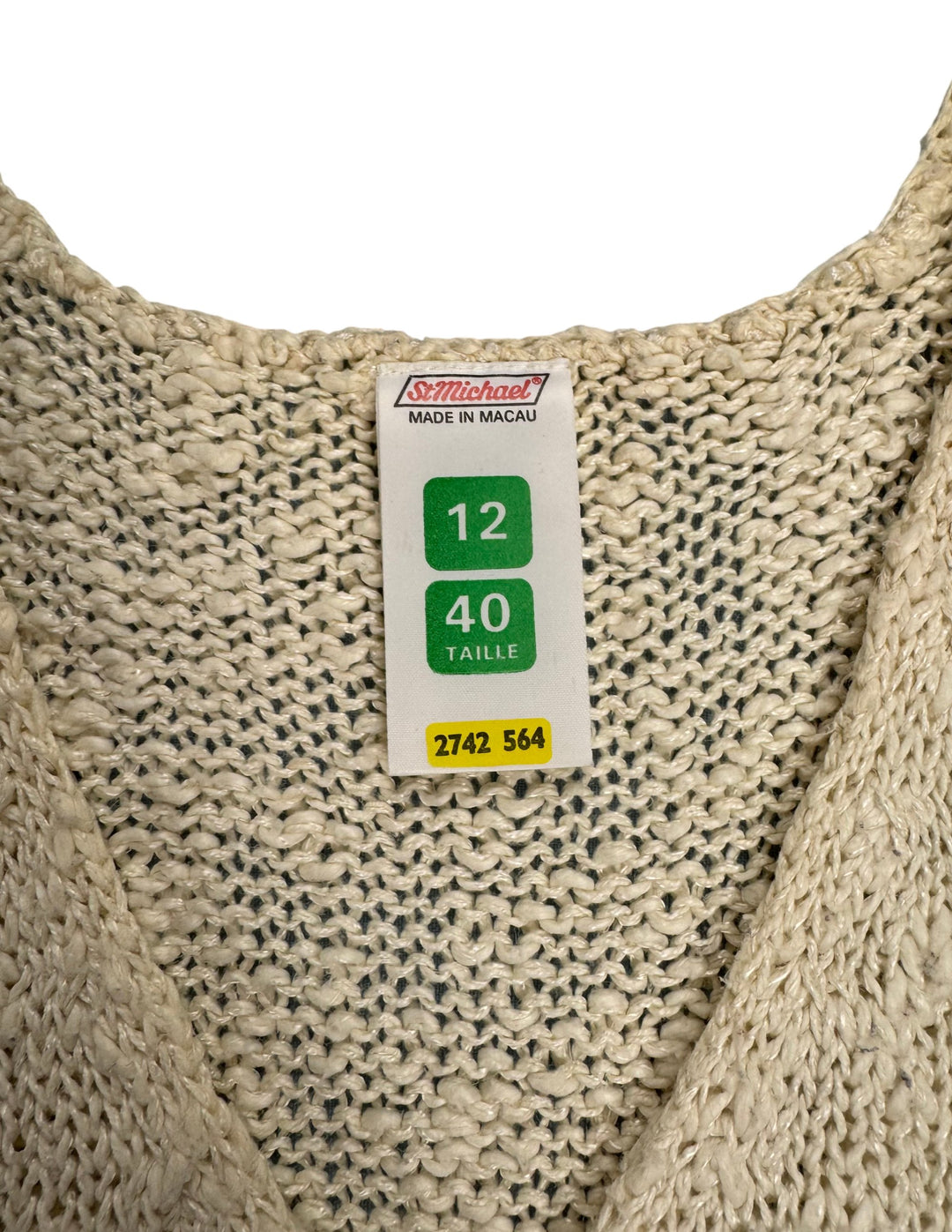 Beige Knit Tank Top - S - Think Vintage Online Ltd