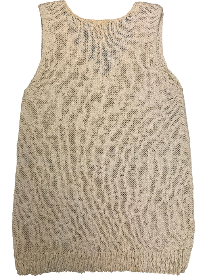 Beige Knit Tank Top - S - Think Vintage ltd