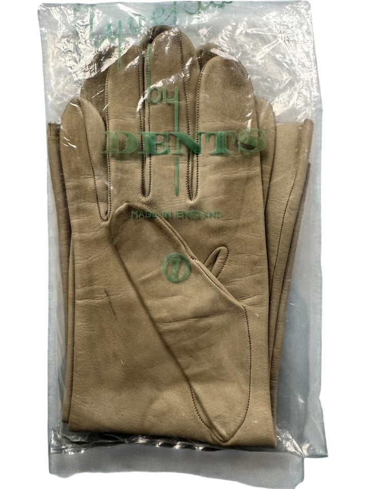 Beige Leather Gloves - Think Vintage Online Ltd