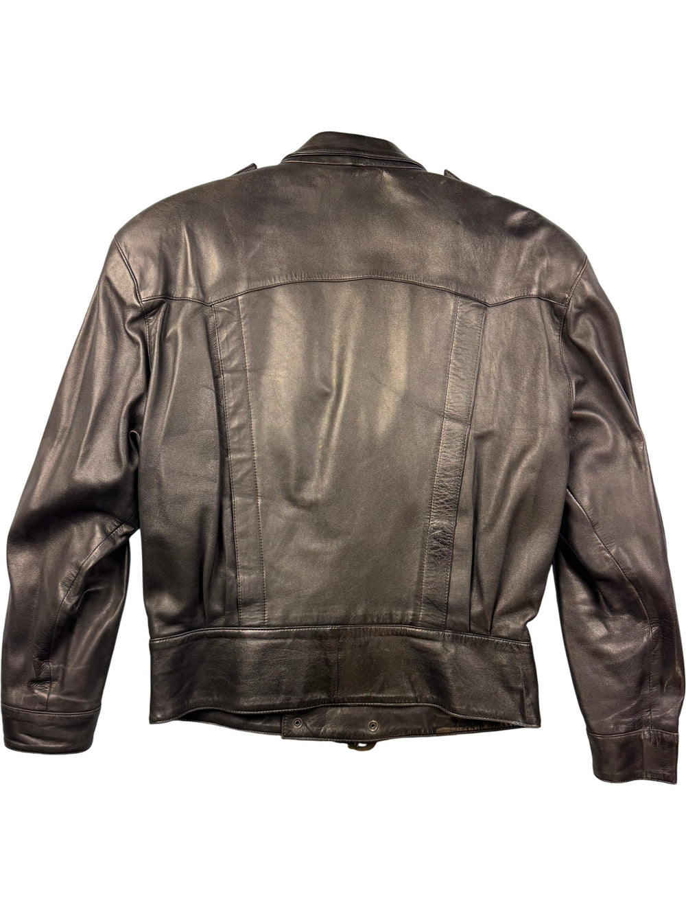 Belted Leather Jacket - L - Think Vintage ltd