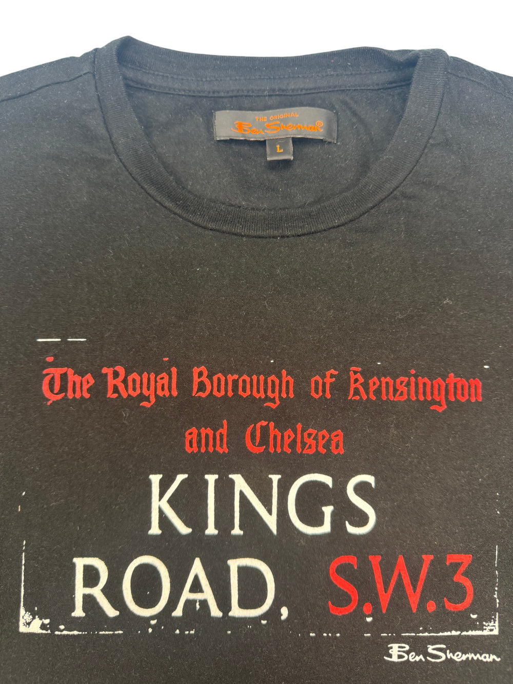 Ben Sherman Black Kings Road T-Shirt - XL - Think Vintage ltd