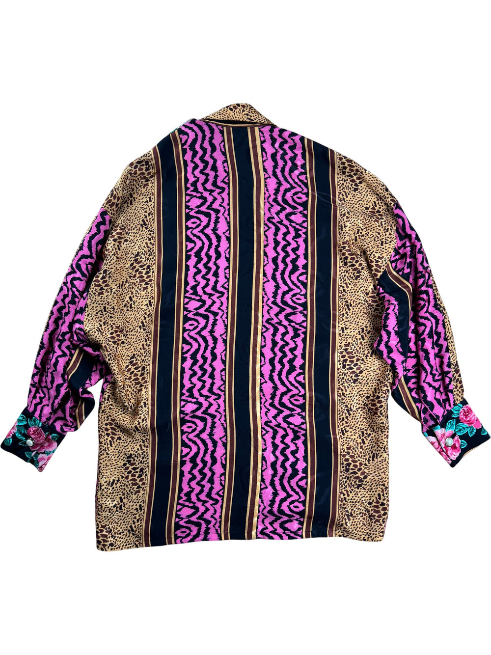 Ben Yeung Floral and Animal Print Shirt - L - Think Vintage ltd