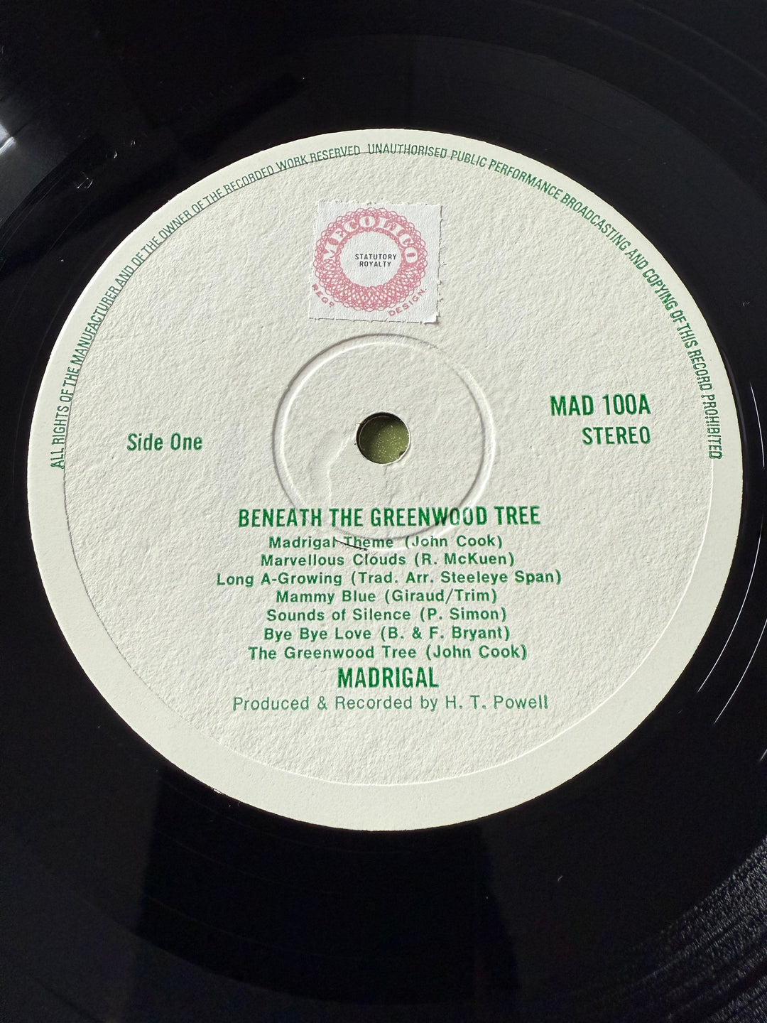 Beneath The Greenwood Tree Vinyl Record - Think Vintage Online Ltd