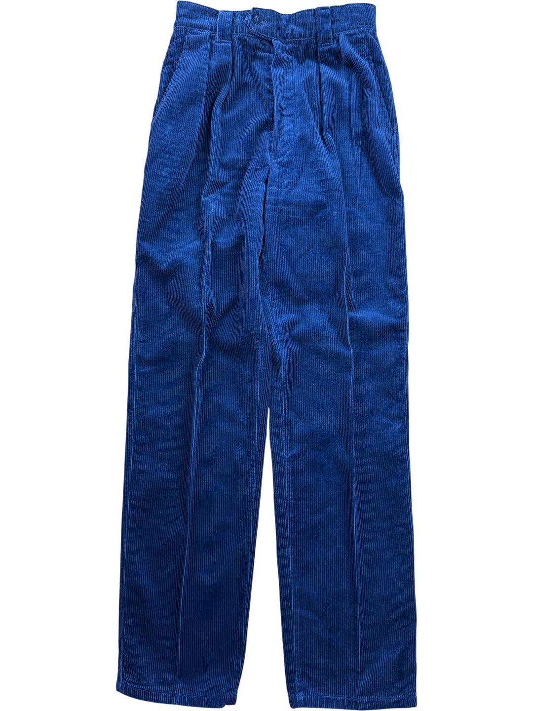 Benetton Blue Corduroy Trousers - W26 - Think Vintage ltd