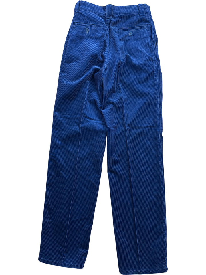 Benetton Blue Corduroy Trousers - W26 - Think Vintage ltd