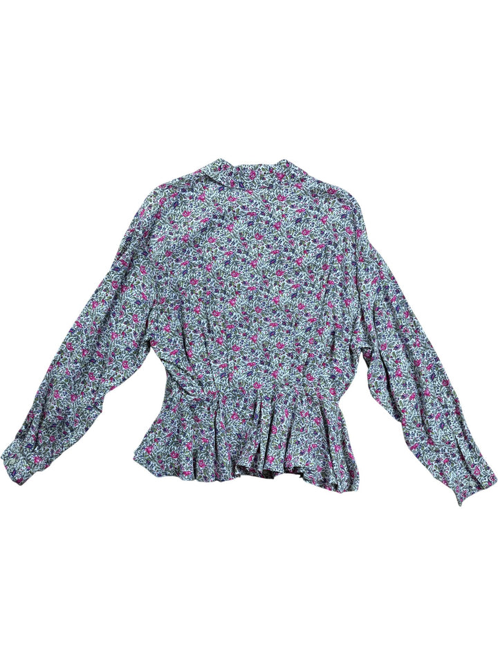 Benetton Floral Long Sleeved Blouse - S/M - Think Vintage ltd