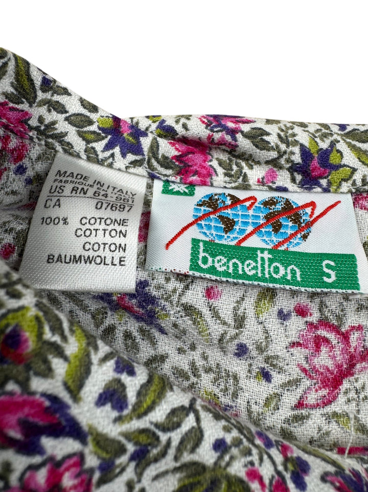 Benetton Floral Long Sleeved Blouse - S/M - Think Vintage ltd