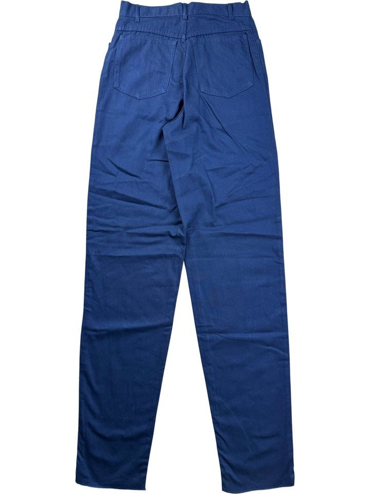 Benetton Navy Blue Straight Leg Trousers - W26 - Think Vintage ltd