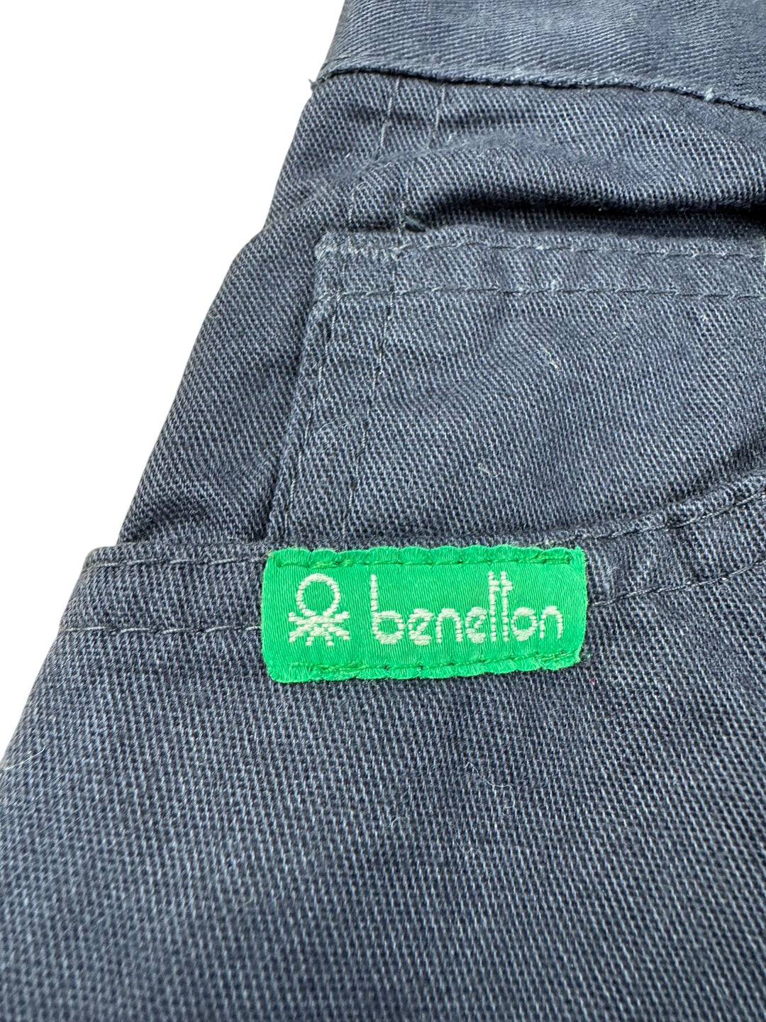 Benetton Navy Blue Straight Leg Trousers - W26 - Think Vintage ltd