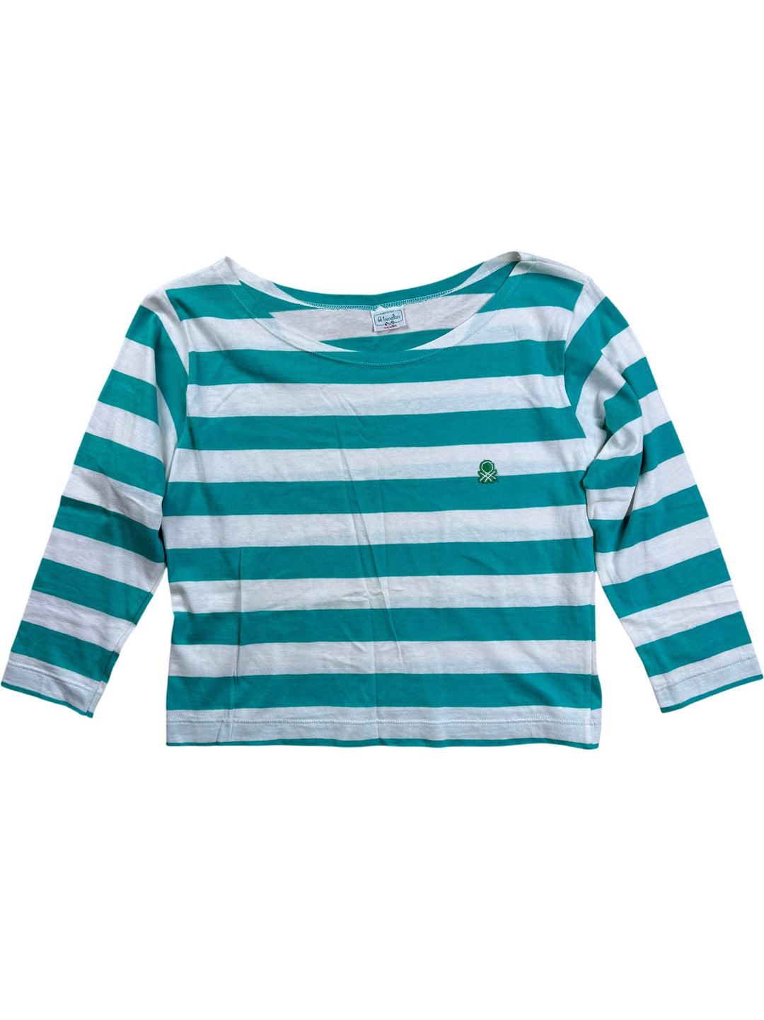 Benetton Striped Long Sleeved Shirt - S - Think Vintage ltd