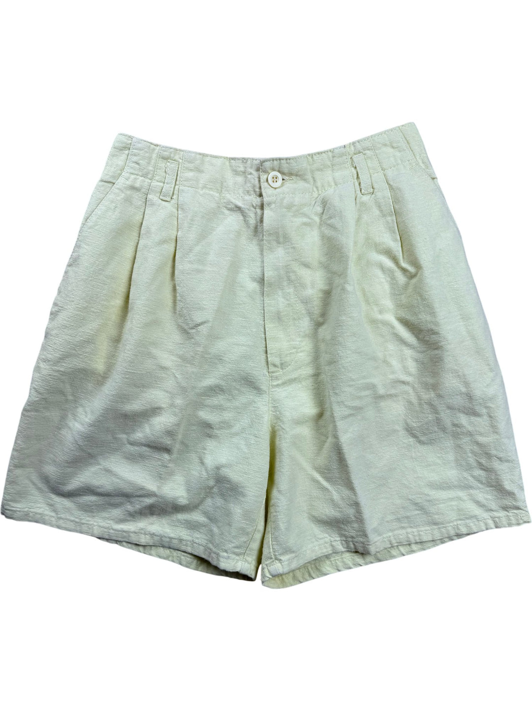 Benetton Yellow Cotton High-Waisted Shorts - W26 - Think Vintage ltd