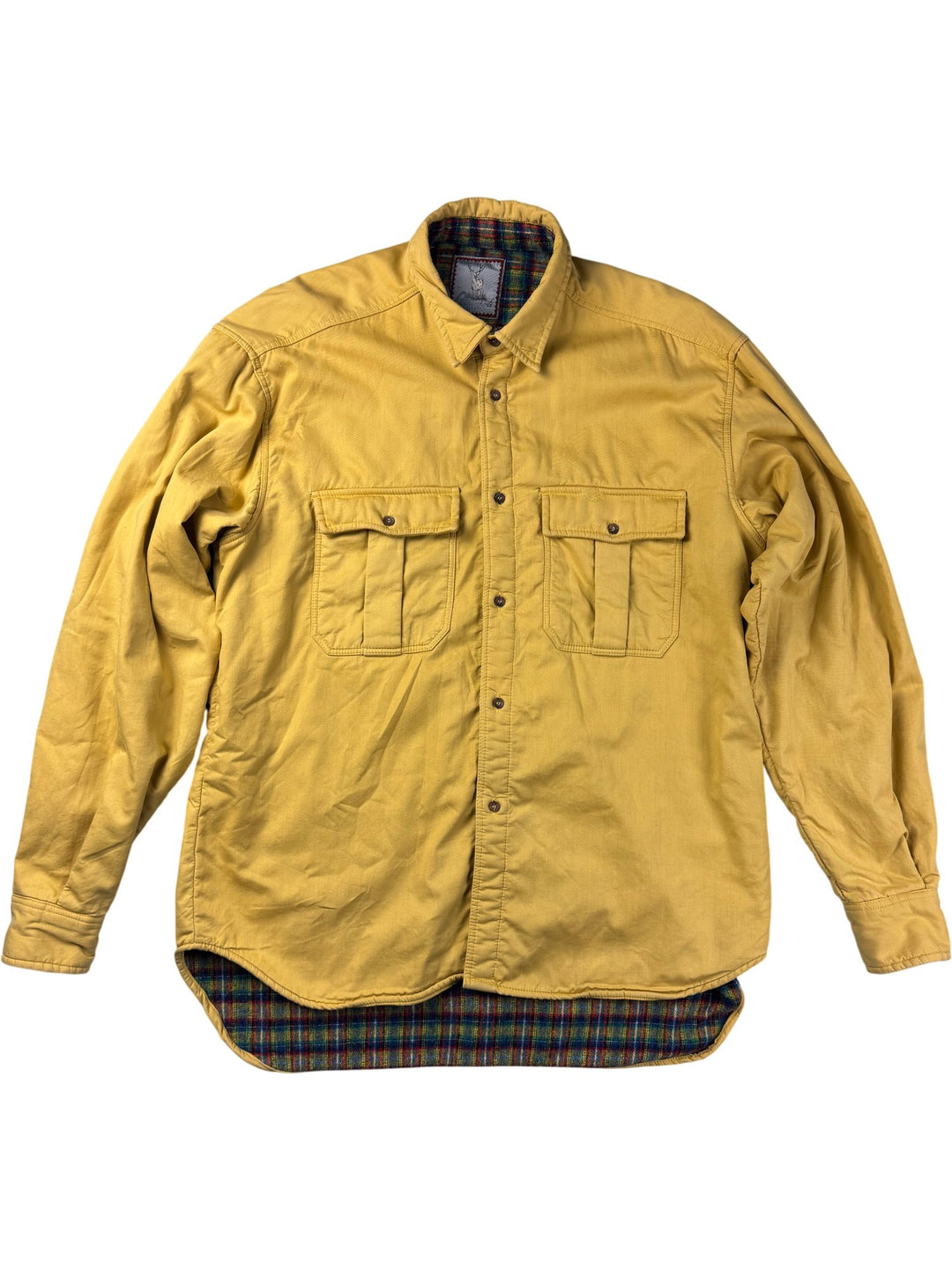Benetton Yellow Long Sleeve Shirt - L - Think Vintage ltd