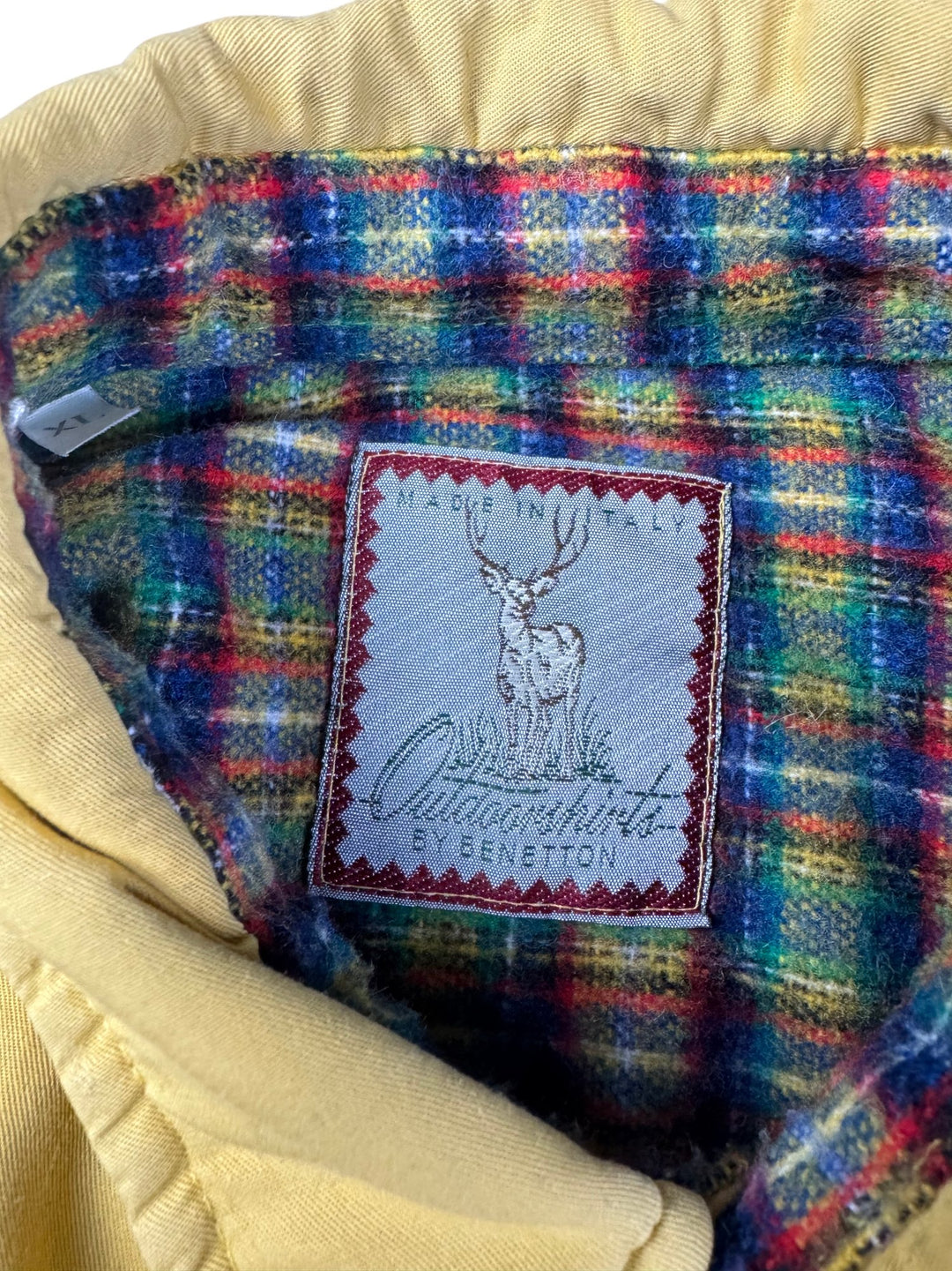 Benetton Yellow Long Sleeve Shirt - L - Think Vintage ltd