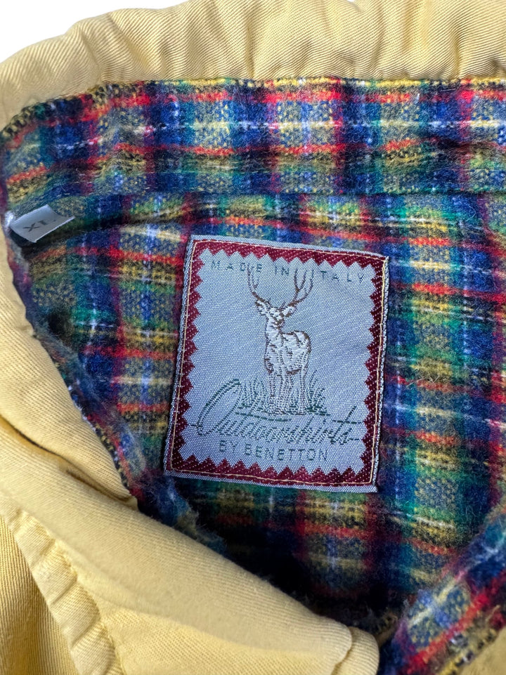 Benetton Yellow Long Sleeve Shirt - L - Think Vintage ltd