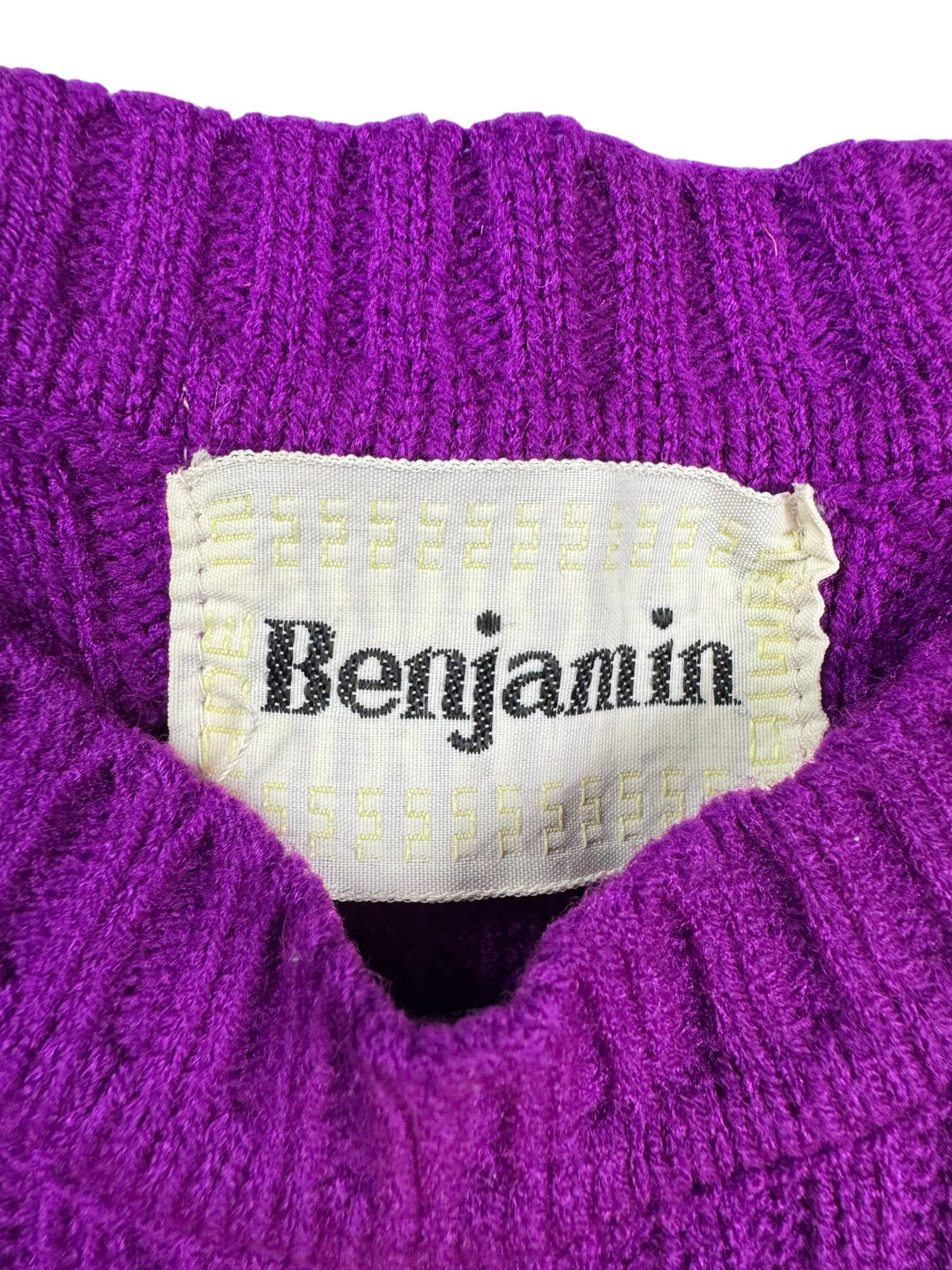 Benjamin Purple Ribbed Sweater - XS - Think Vintage Online Ltd