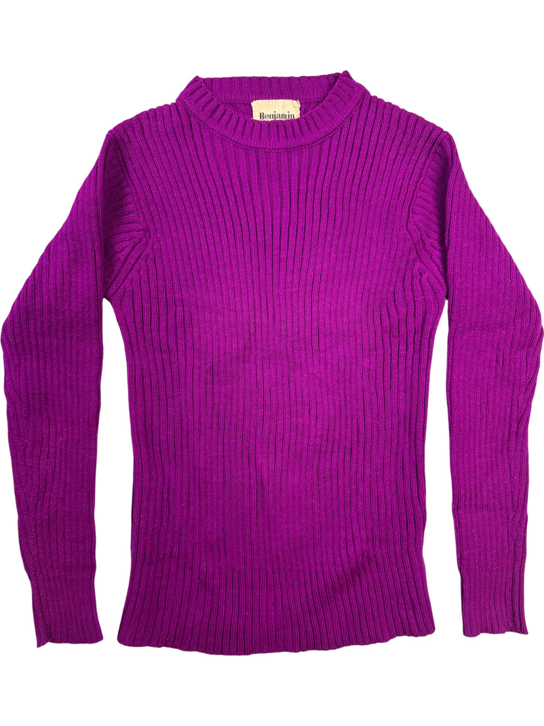 Benjamin Purple Ribbed Sweater - XS - Think Vintage ltd