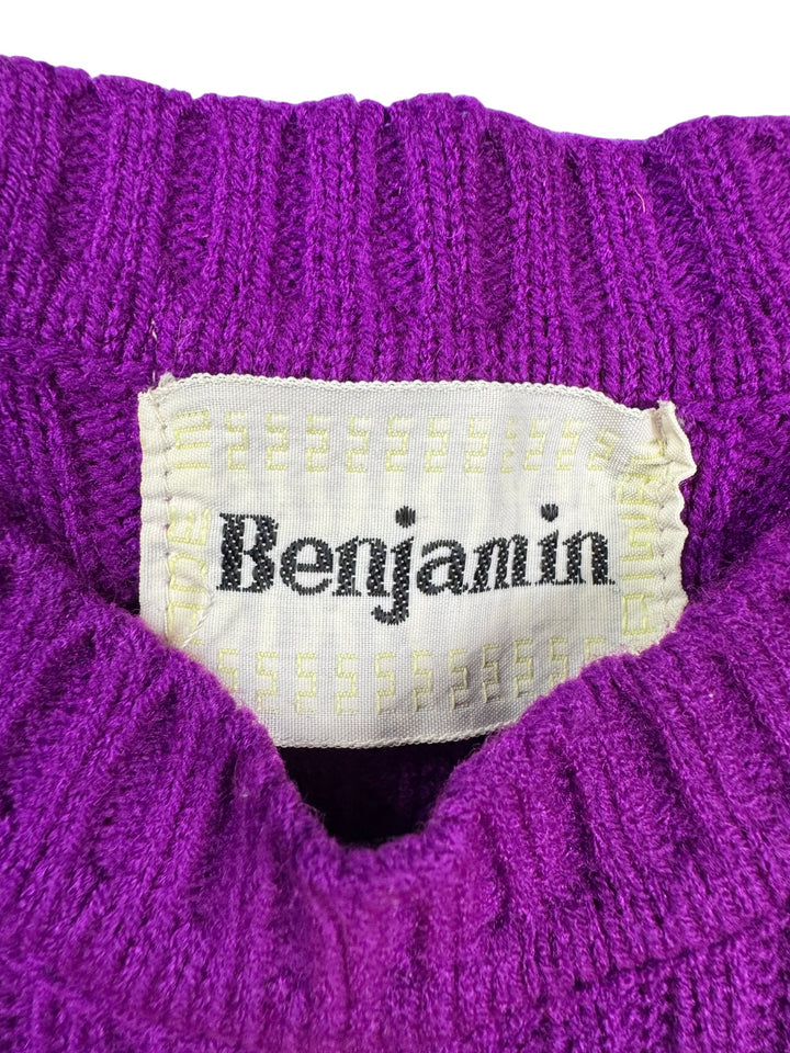 Benjamin Purple Ribbed Sweater - XS - Think Vintage ltd