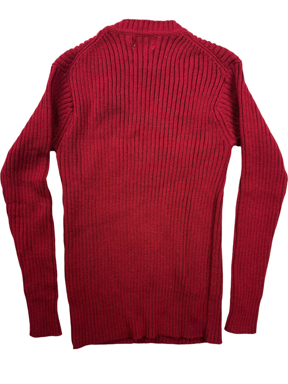 Benjamin Ribbed Knit Red Sweater - S - Think Vintage