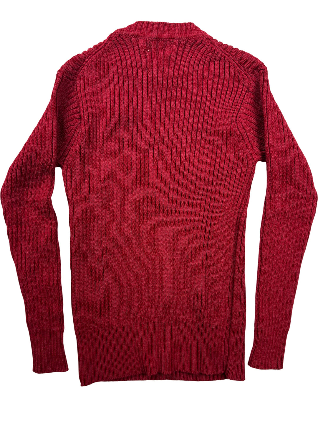 Benjamin Ribbed Knit Red Sweater - S - Think Vintage