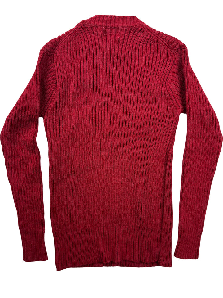 Benjamin Ribbed Knit Red Sweater - S - Think Vintage