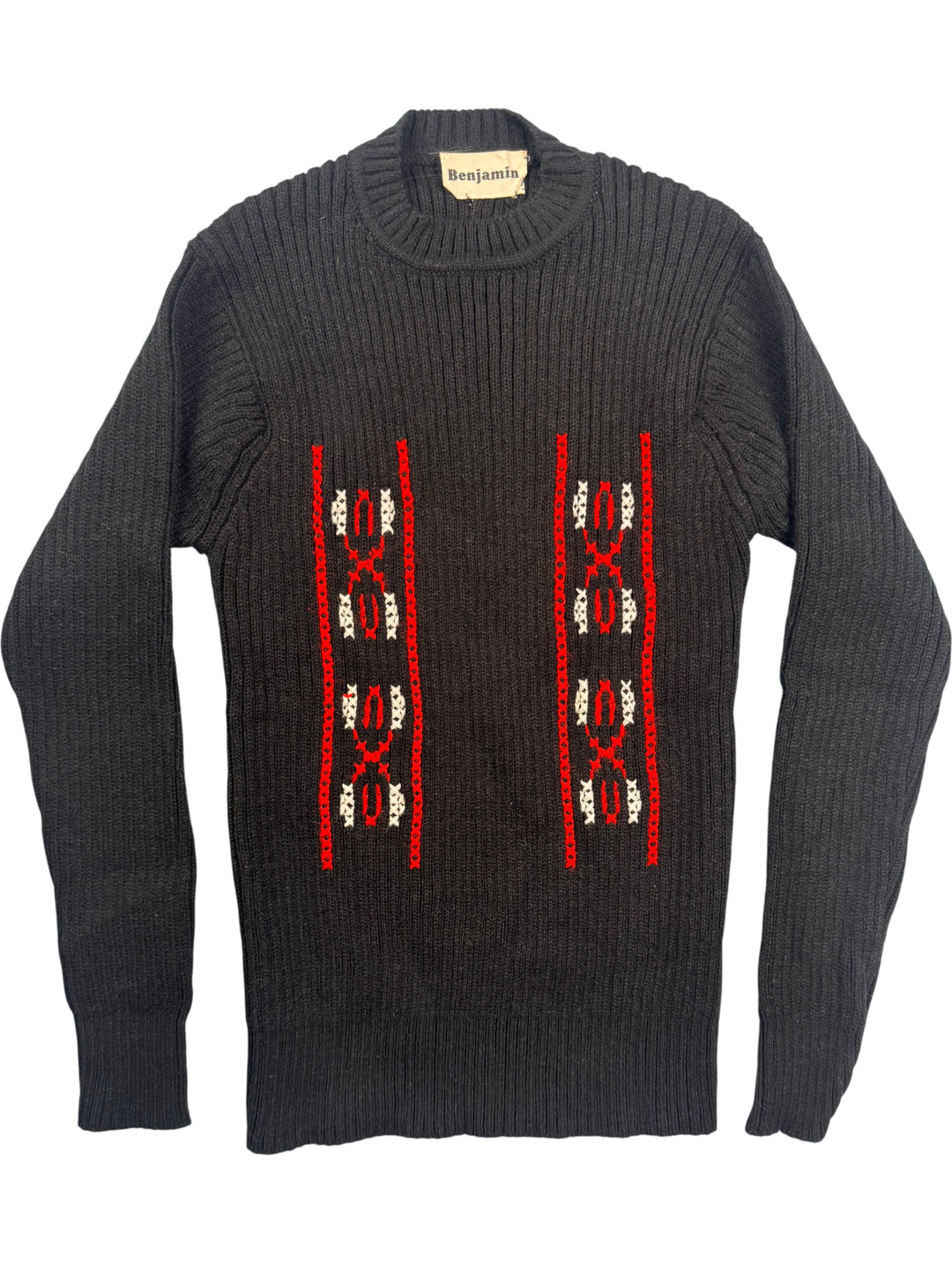 Benjamin Ribbed Knit Sweater - S - Think Vintage