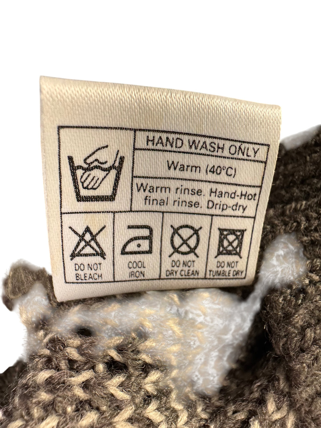 Bentley Brown Geometric Sweater - M - Think Vintage