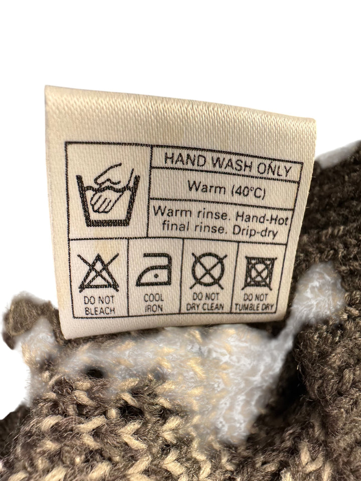 Bentley Brown Geometric Sweater - M - Think Vintage