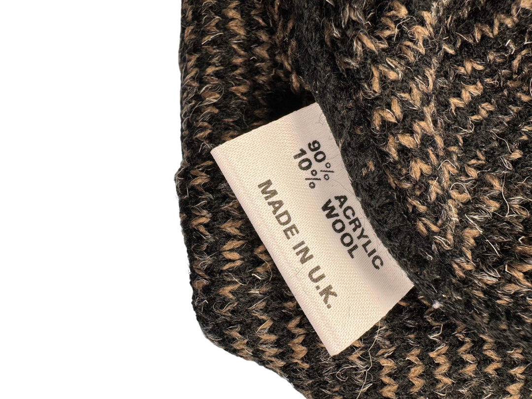 Bentley Casuals Black Patterned V-Neck Sweater - L - Think Vintage