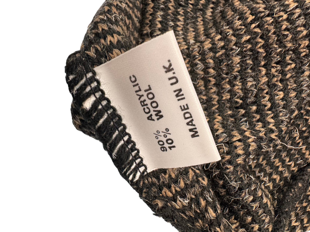 Bentley Casuals Black Patterned V-Neck Sweater - L - Think Vintage Online Ltd