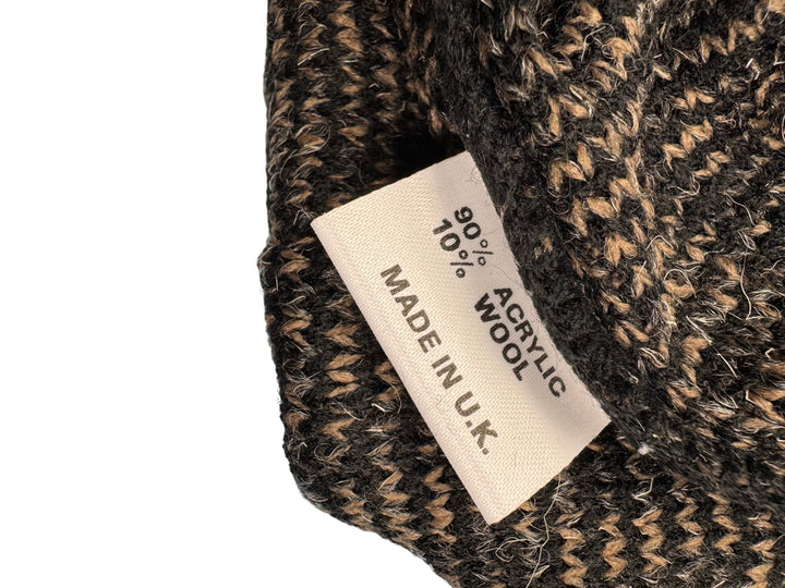 Bentley Casuals Black Patterned V-Neck Sweater - L - Think Vintage ltd